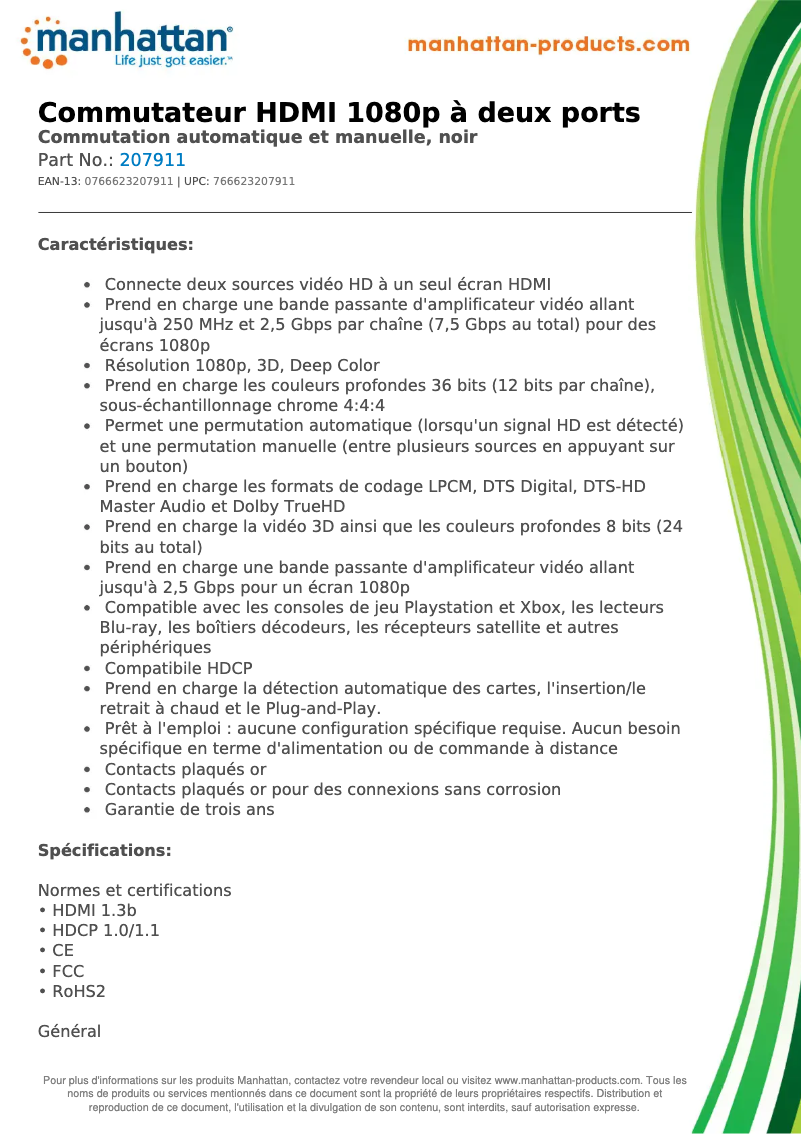 First page image of the manual for 207911