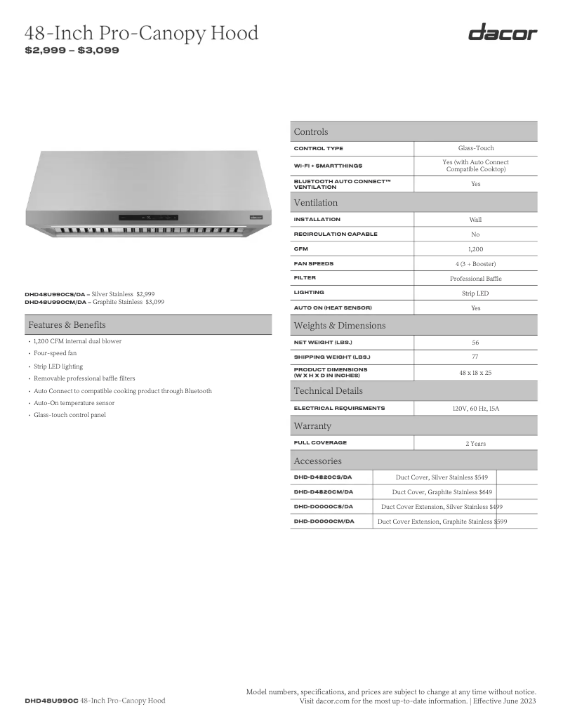 First page image of the manual for DHD48U990CS/DA