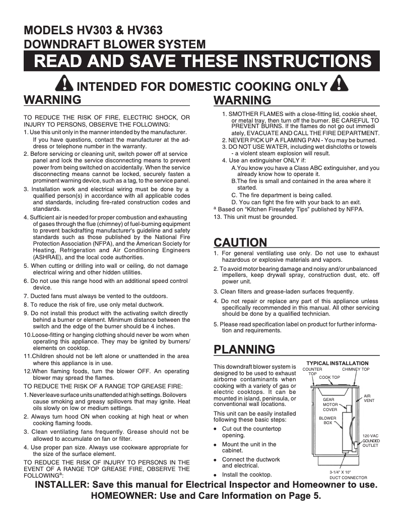 Image de la première page du manuel de l'appareil HV363