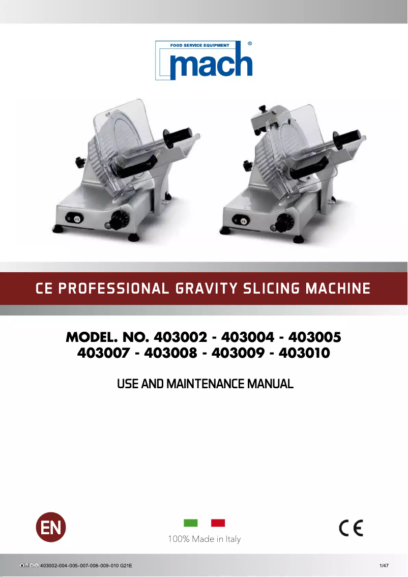 First page image of the manual for 403.008