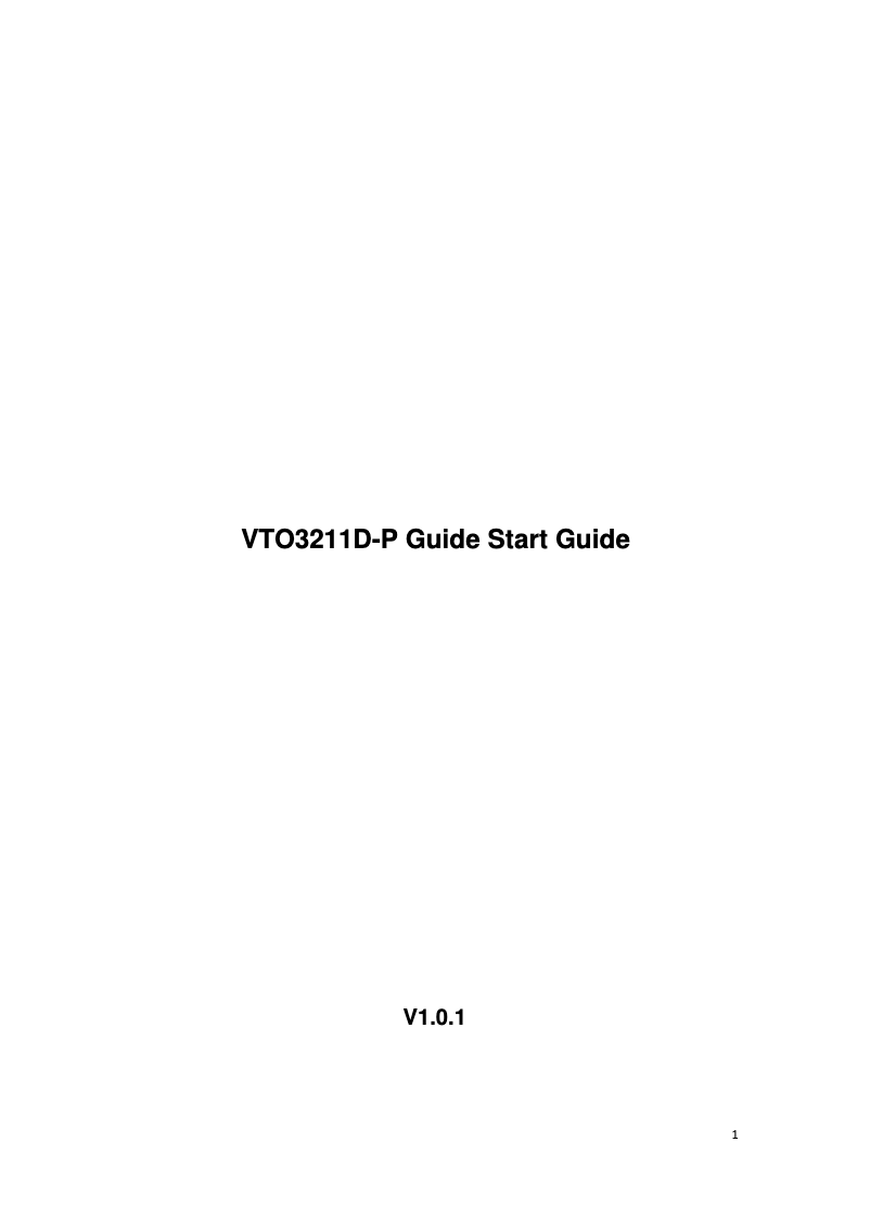 Page 1 of the manual User Manual Dahua Technology DHI-VTO3211D