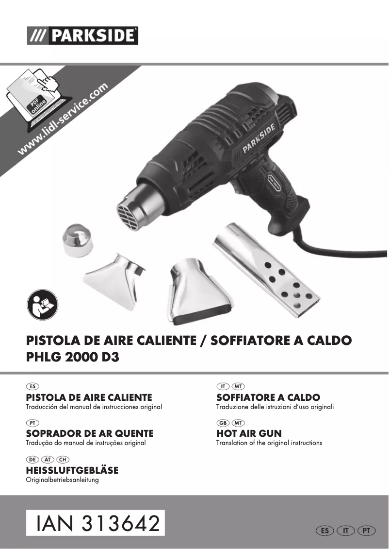 Page 1 of the manual User Manual Parkside PHLG 2000 D3