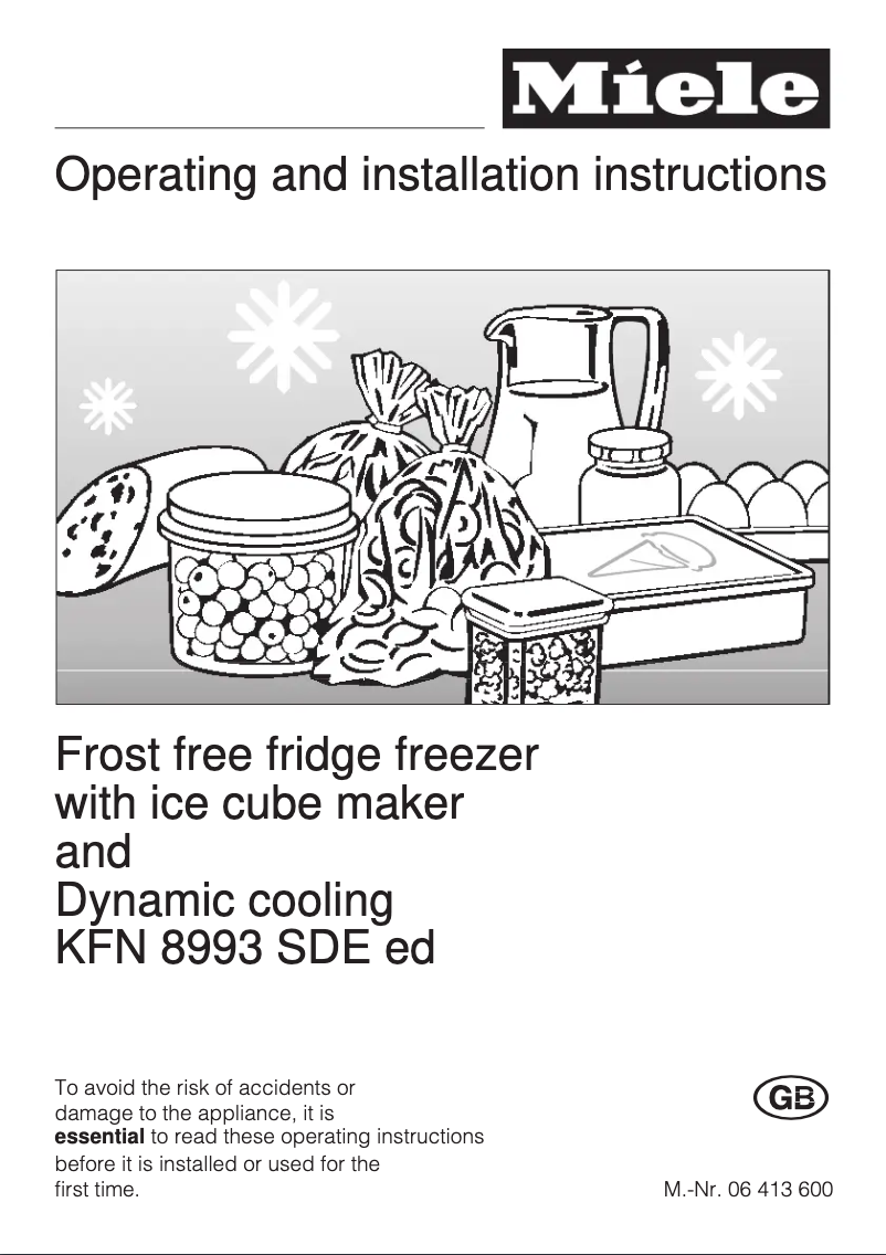 First page image of the manual for KFN 8993 SDE ED
