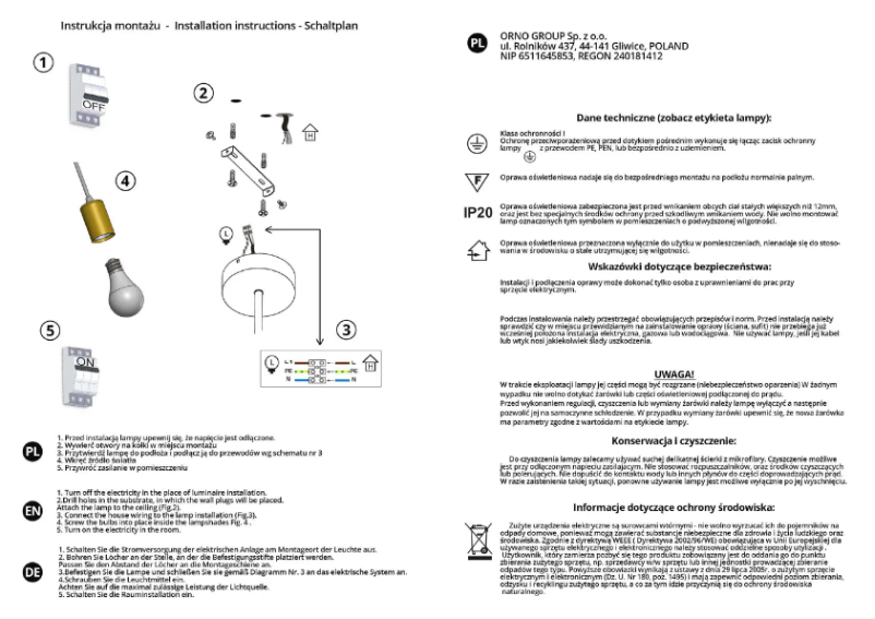 Page 1 of the manual User Manual Adviti AD-LD-6273BE27M