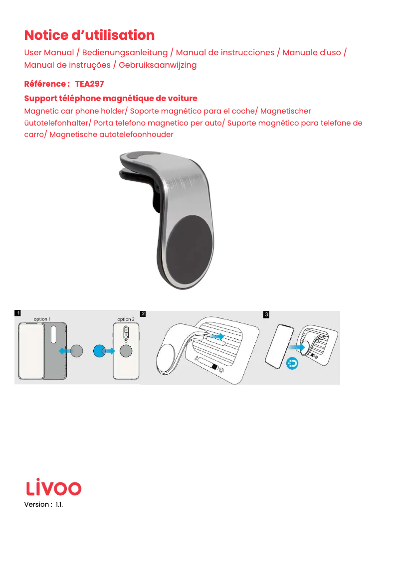 Page 1 of the manual User Manual Livoo TEA297