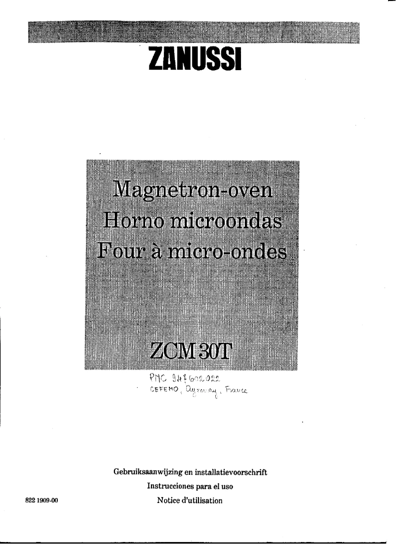 First page image of the manual for ZCM 30 t