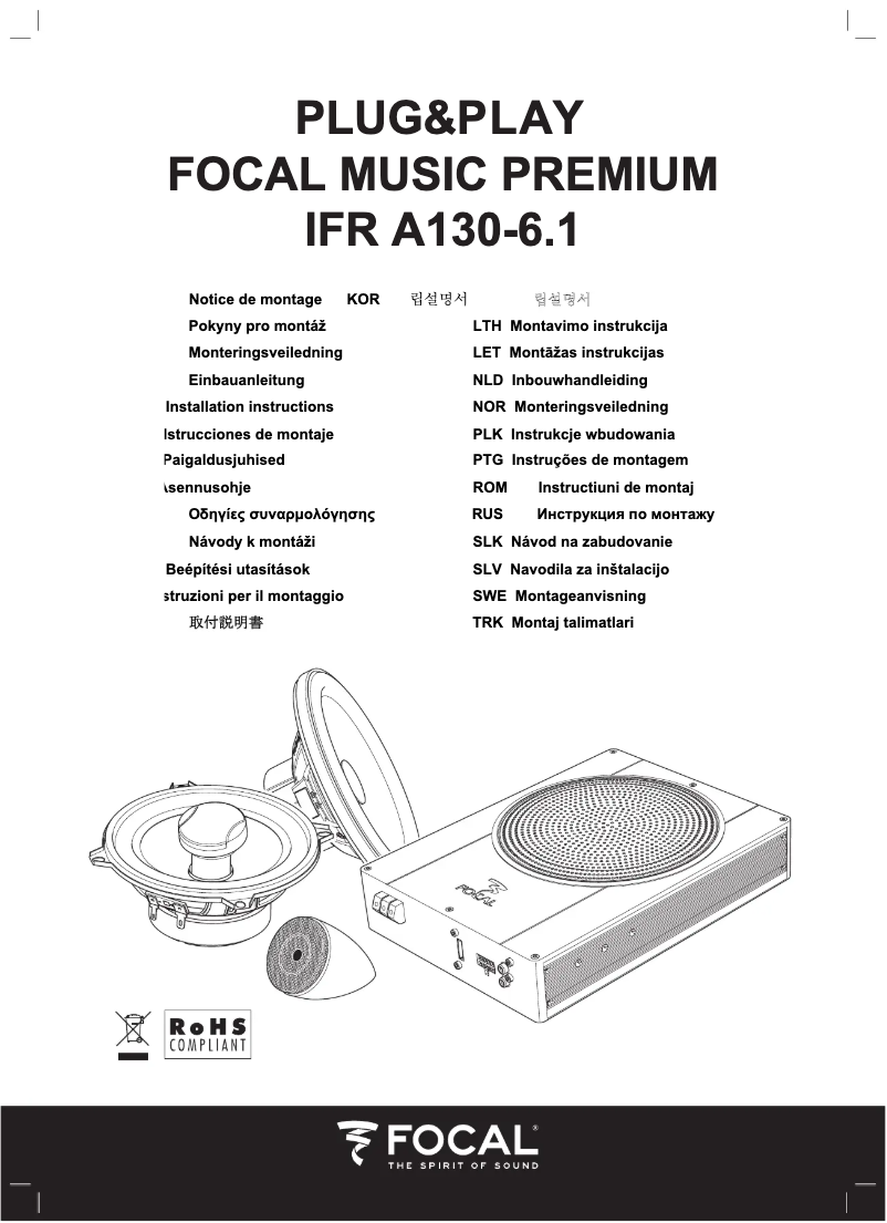 Page 1 of the manual User Manual Focal IFR A130-6.1