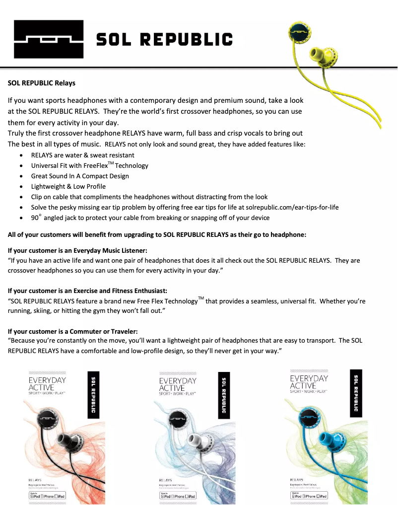 First page image of the manual for Relays