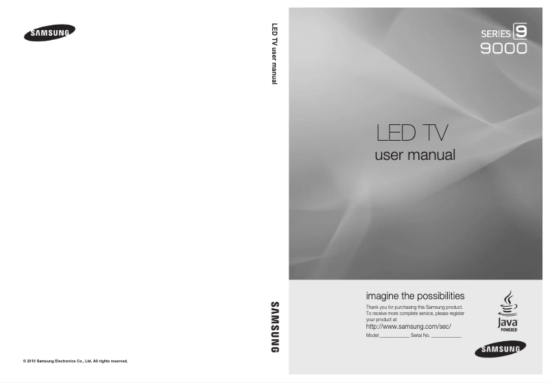 Page 1 of the manual User Manual Samsung UN55C9000SF