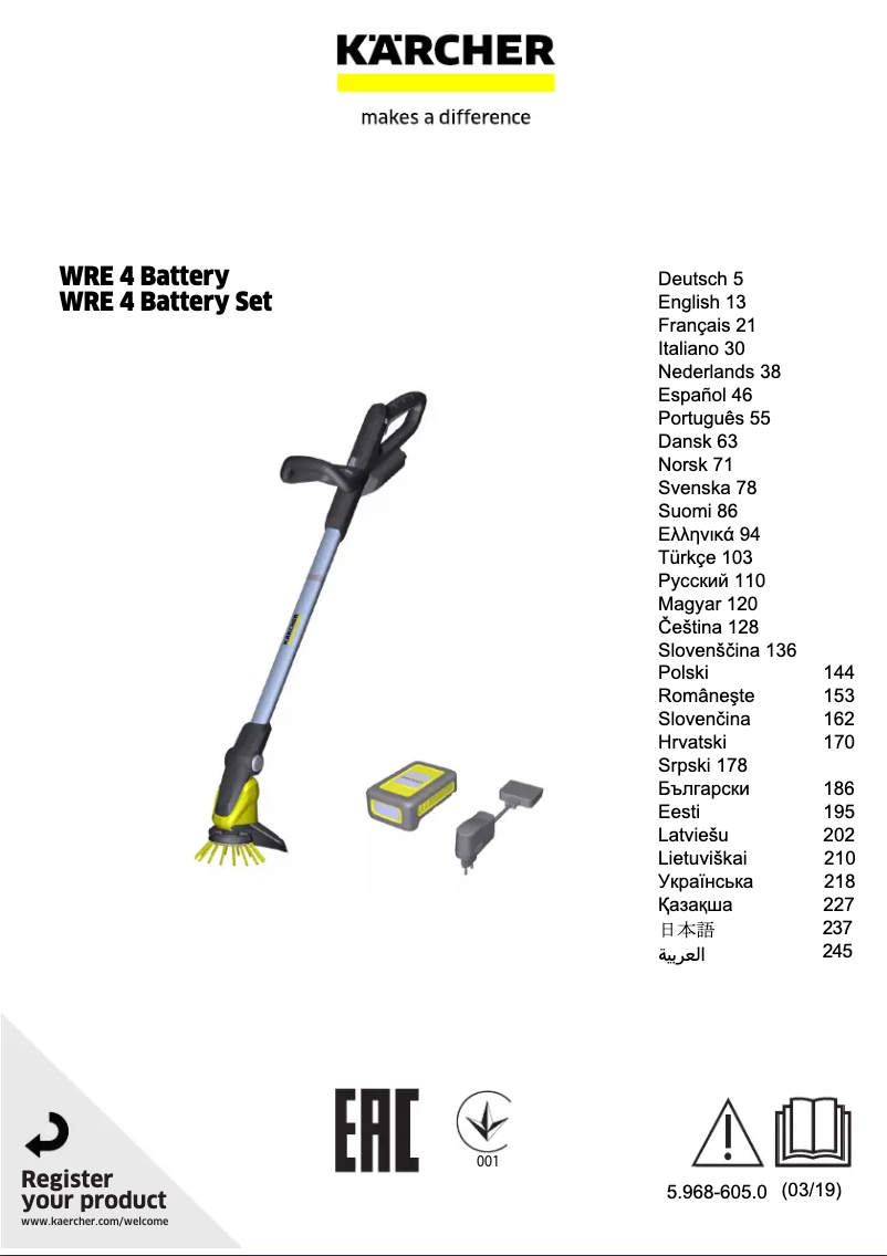 Page 1 of the manual User Manual Kärcher PCL 4