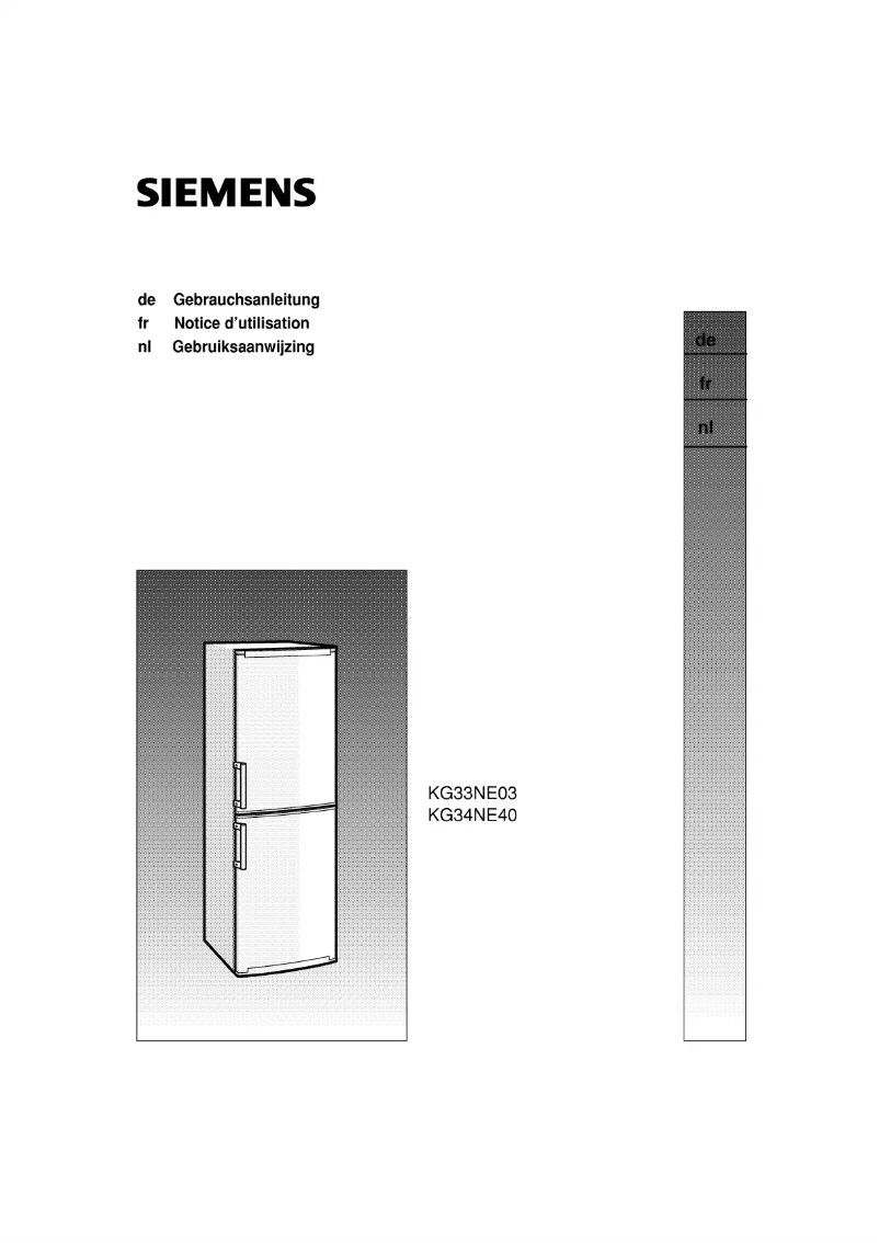 Page 1 of the manual User Manual Siemens KG33NE03
