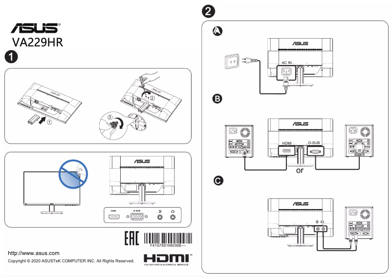 First page image of the manual for VA229HR
