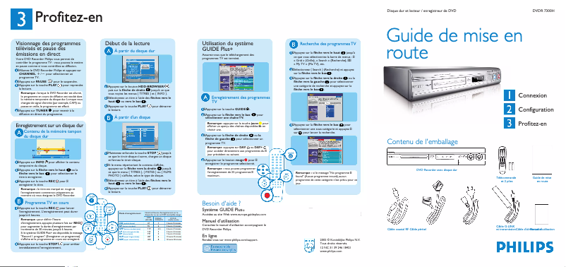 First page image of the manual for DVDR7300H