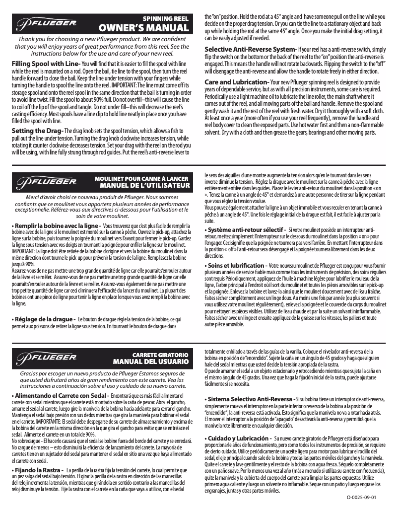 First page image of the manual for Trion