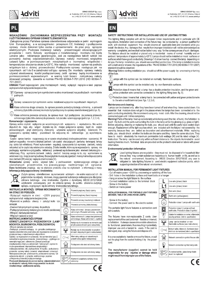 Page 1 of the manual User Manual Adviti AD-LD-6322B-WE14SM