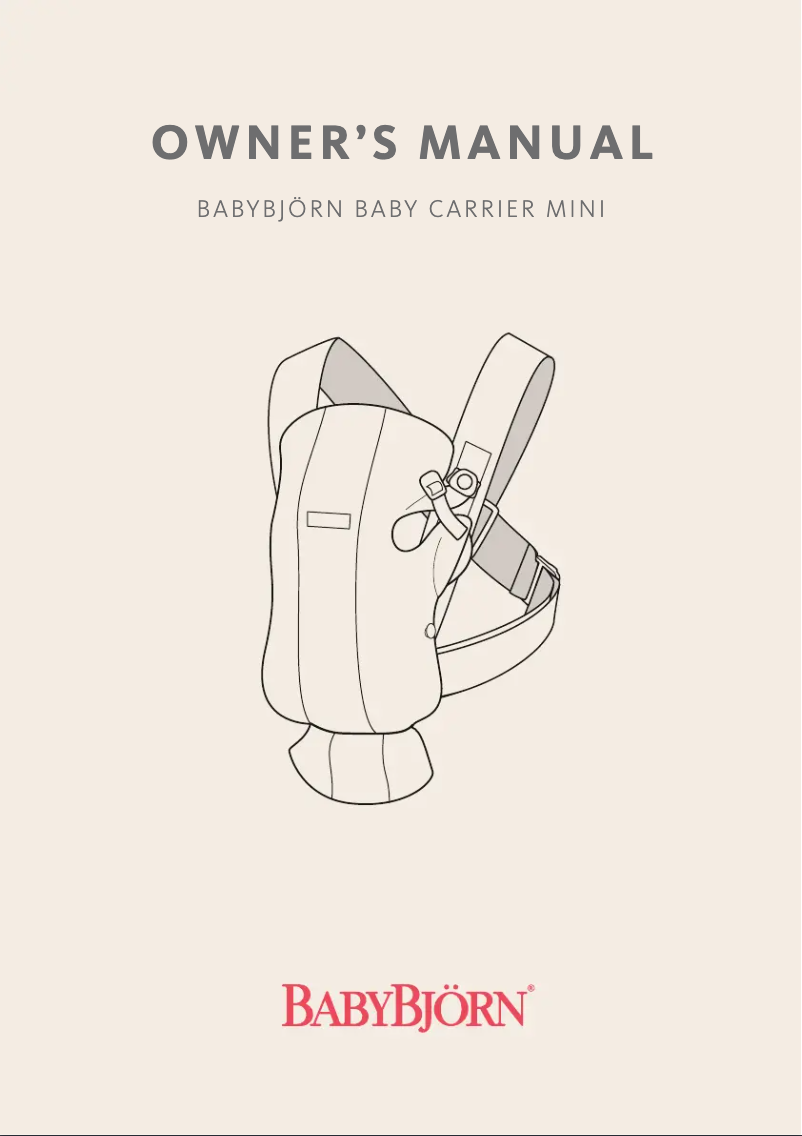 Page 1 of the manual User Manual BabyBjörn Baby Carrier Mini