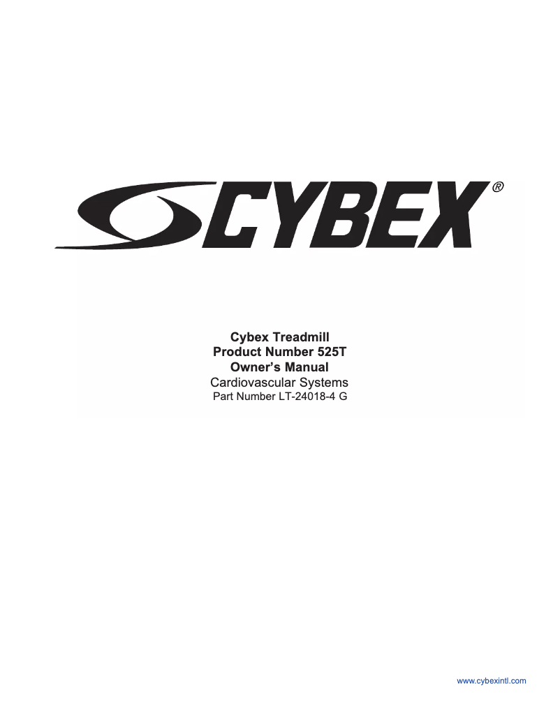 Page 1 of the manual User Manual Cybex 525T