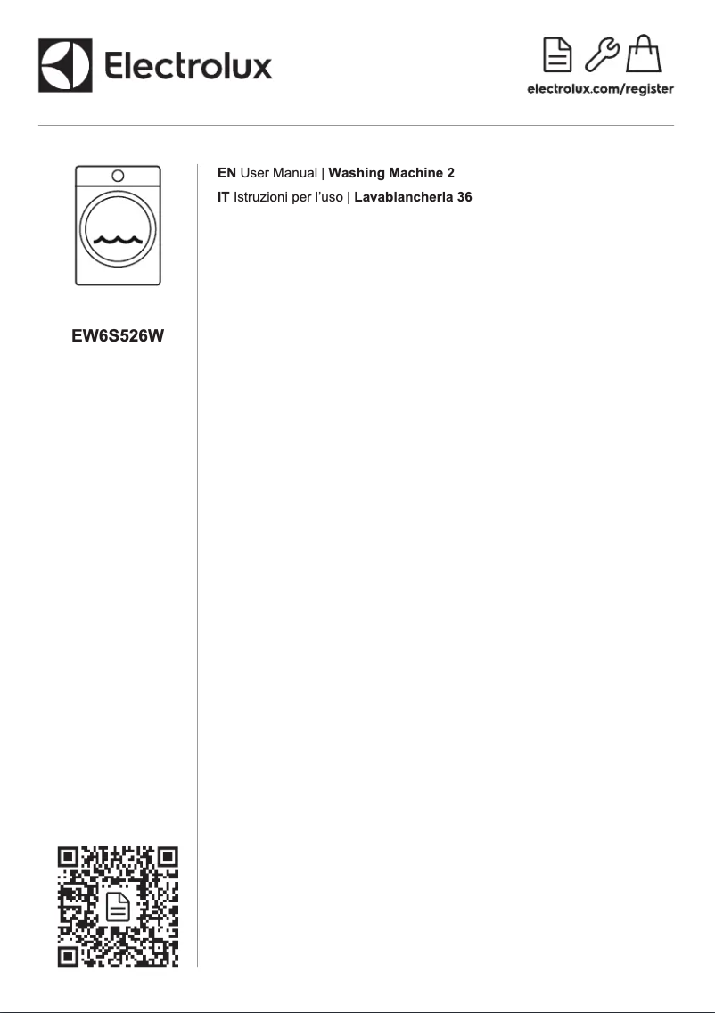 Page 1 of the manual User Manual Electrolux EW6S526W