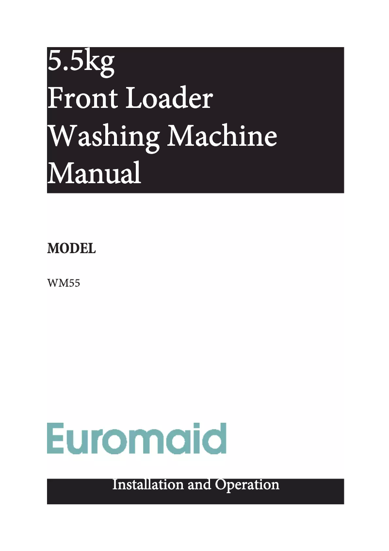 Page 1 of the manual User Manual Euromaid WM55
