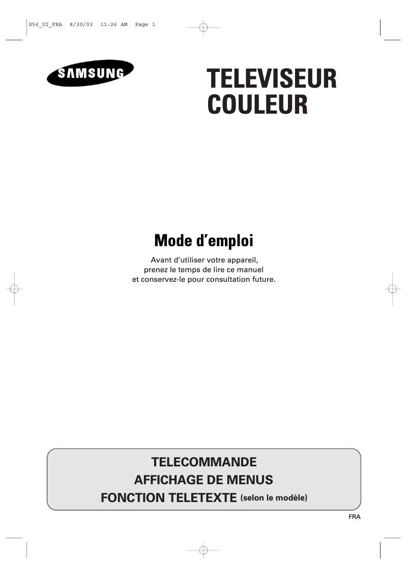Page 1 of the manual User Manual Samsung CW-21A113N