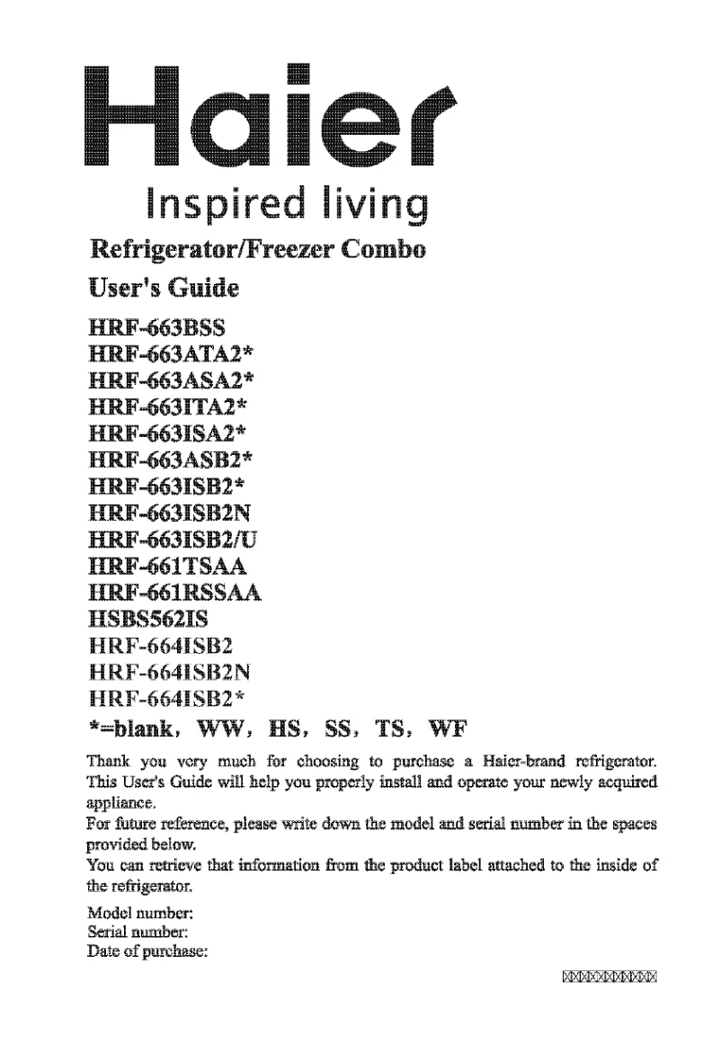First page image of the manual for HRF-664IS