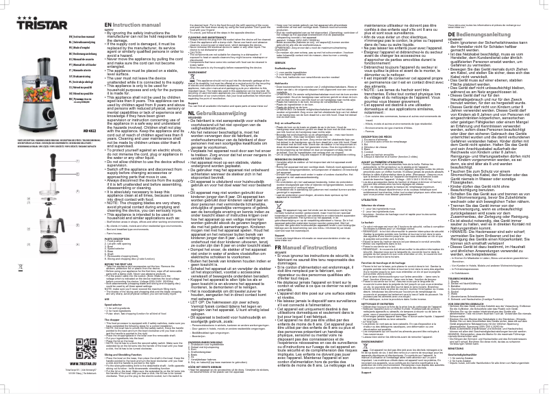Page 1 of the manual User Manual TriStar MX-4822