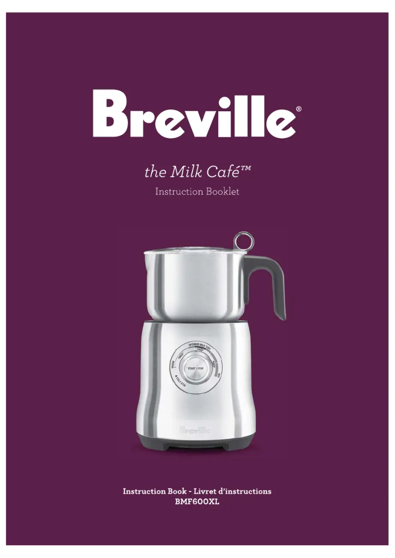 First page image of the manual for the Milk Café BMF600