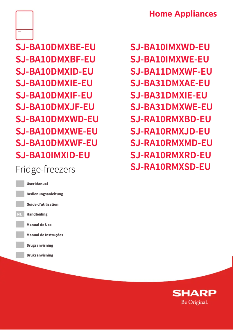 First page image of the manual for SJ-RA10RMXRD-EU