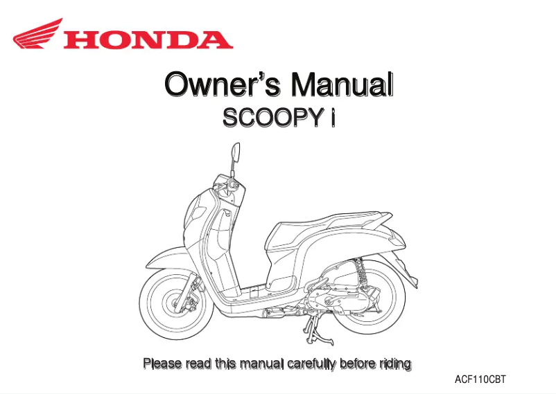 Page 1 of the manual User Manual Honda SCOOPY i (2020)