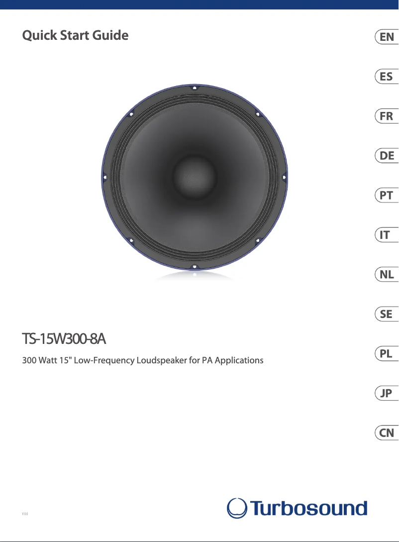 First page image of the manual for TS-15W300/8A