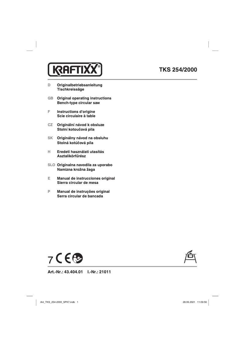 First page image of the manual for TKS 254/2000