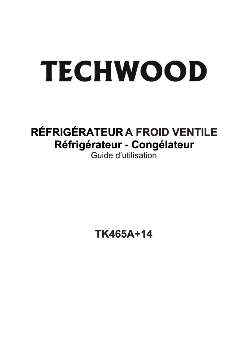 Page 1 of the manual User Manual Techwood TK465A+14