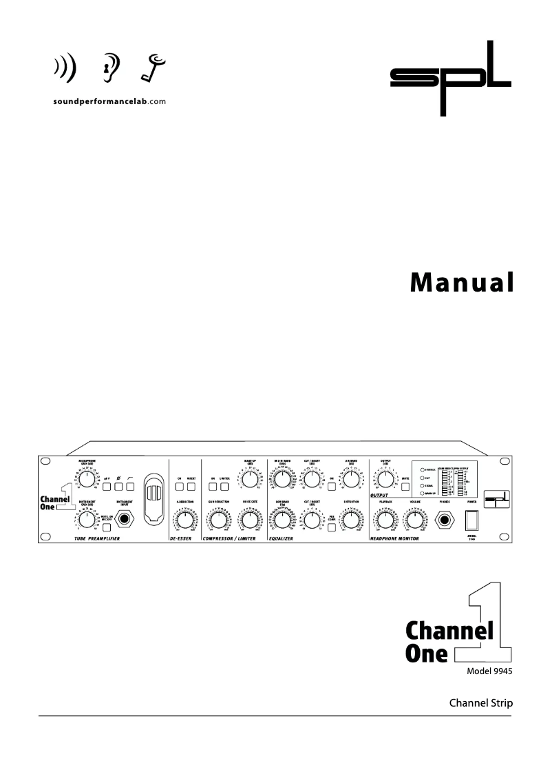 First page image of the manual for Channel One 2950