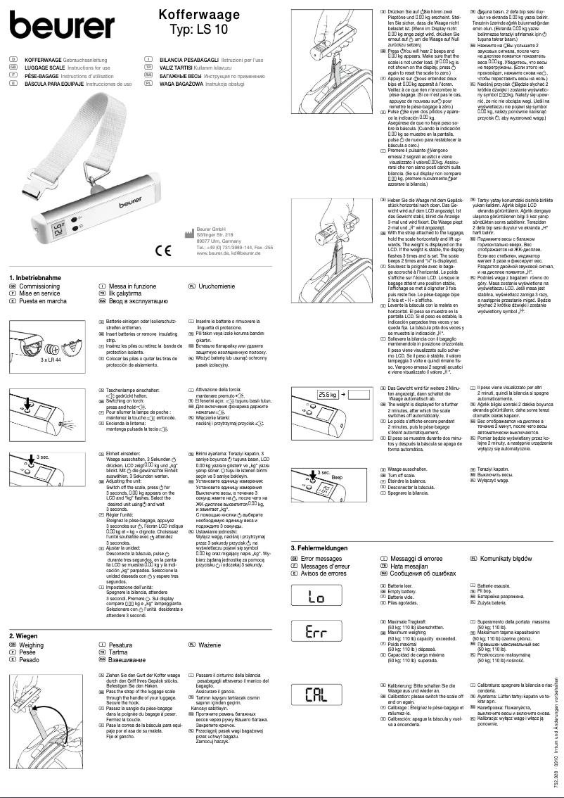 First page image of the manual for LS 10