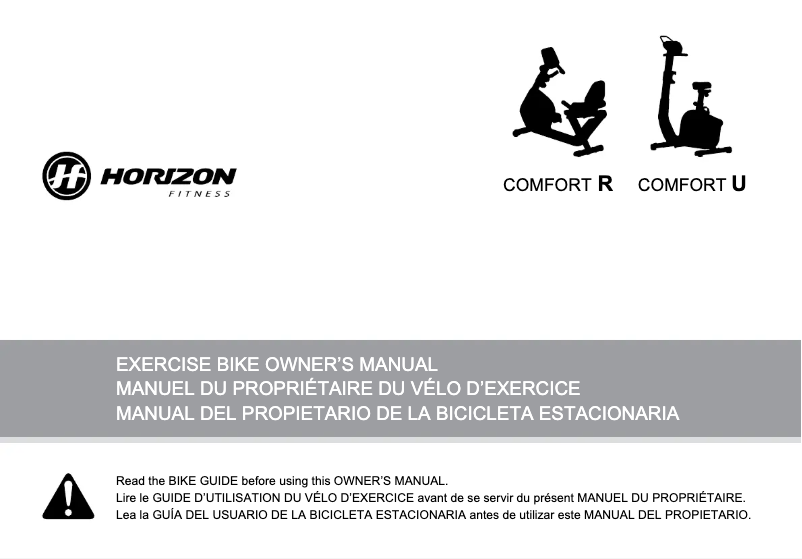 Page 1 of the manual User Manual Horizon Fitness Comfort R