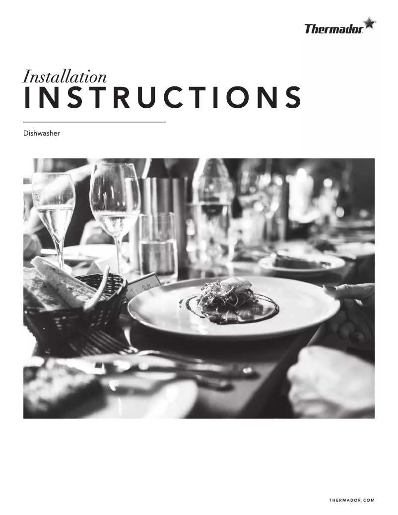 Page 1 of the manual Installation Guide Thermador DWHD650WPR