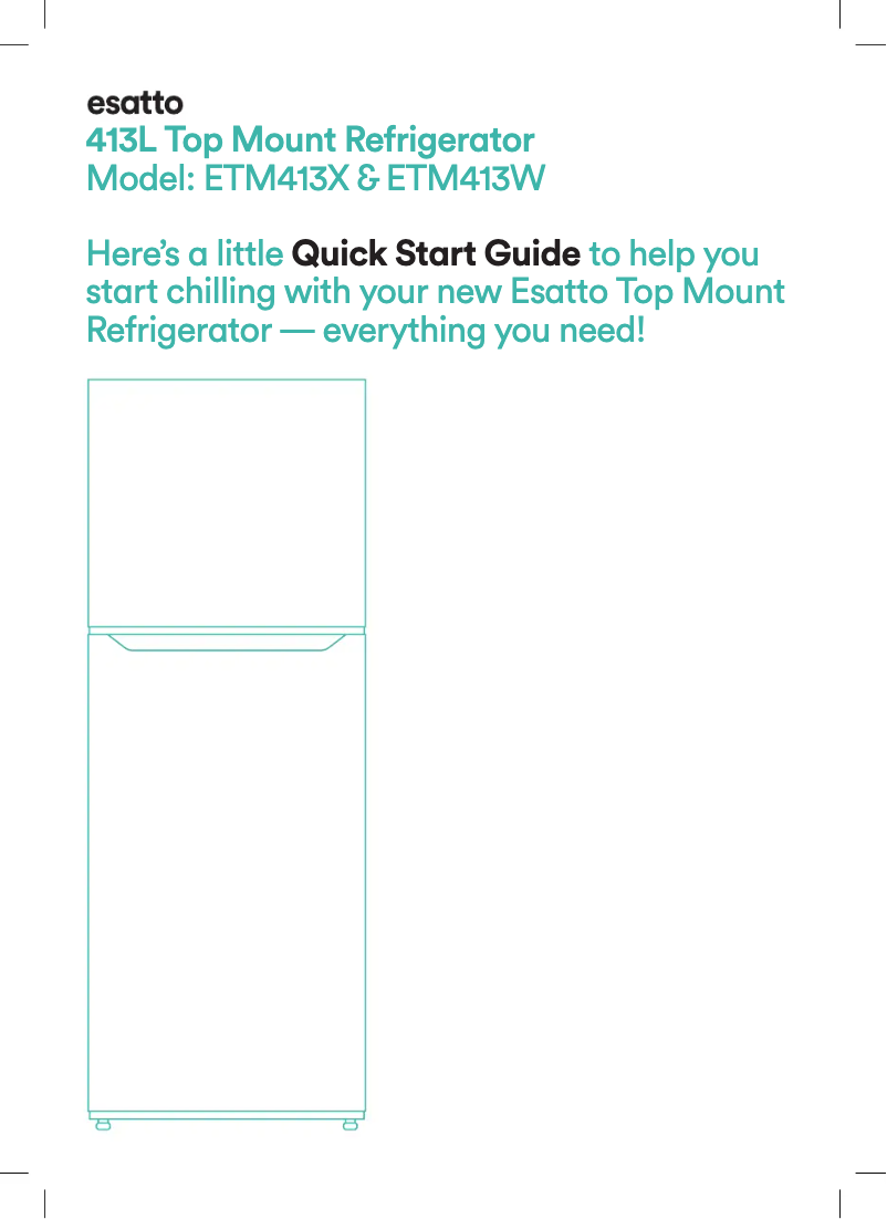 Page 1 of the manual Quick Start Guide Esatto ETM413X