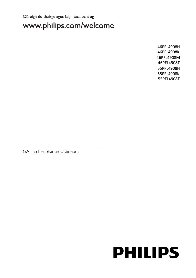 First page image of the manual for 46PFL4908K