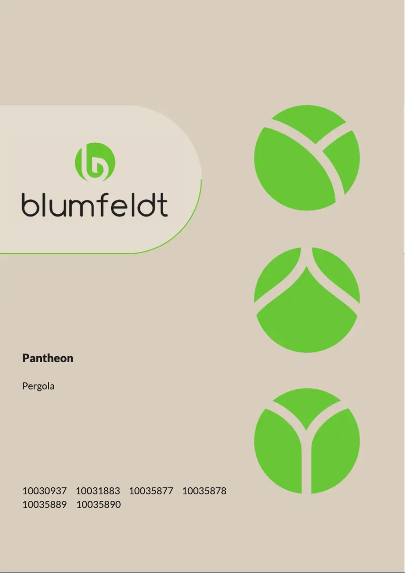 Page 1 of the manual User Manual Blumfeldt Pantheon