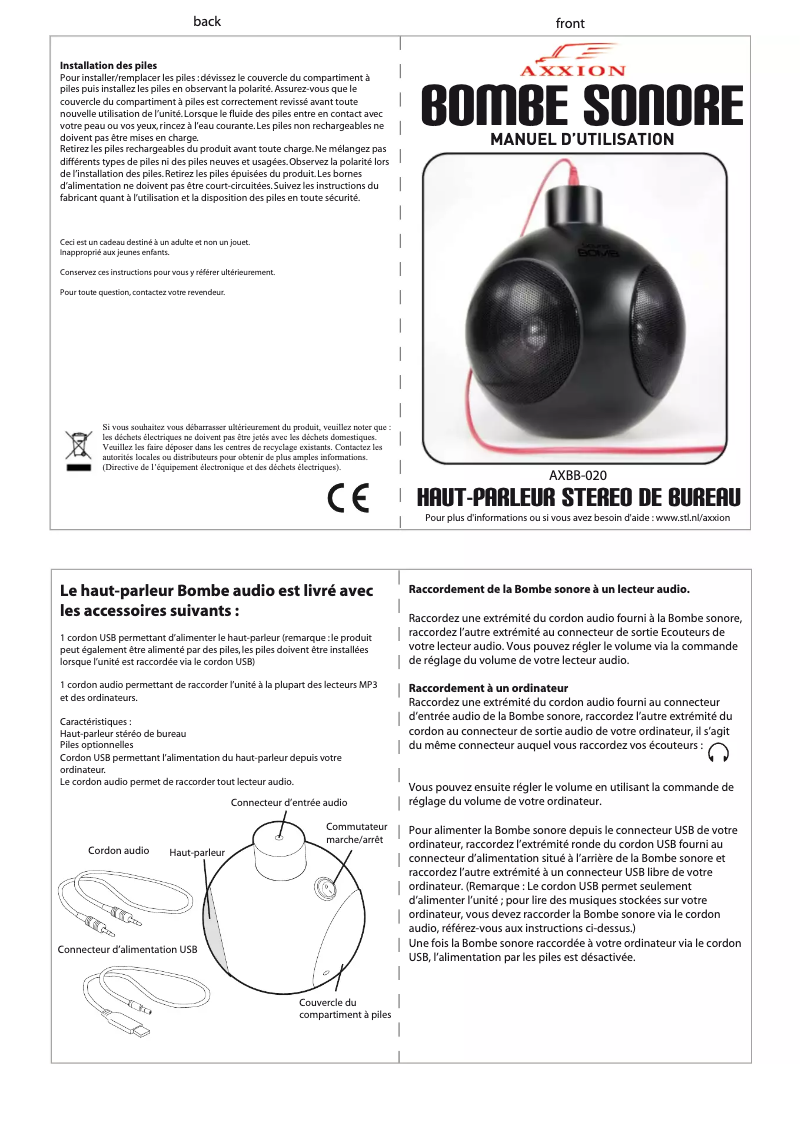 Image de la première page du manuel de l'appareil AXBB-020