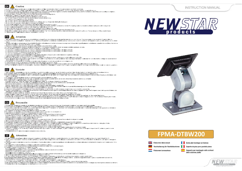 Page 1 of the manual User Manual Newstar FPMA-DTBW200