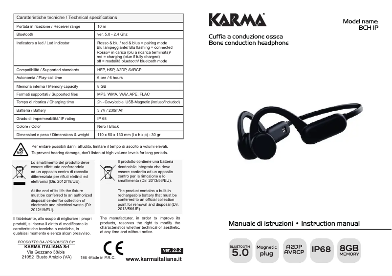 Page 1 of the manual User Manual Karma BCH IP