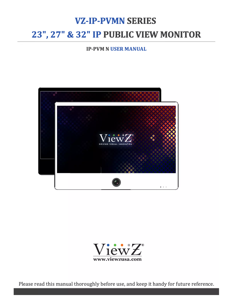 First page image of the manual for VZ-PVM-I4W3