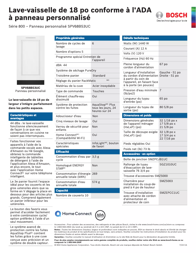 First page image of the manual for SPV68B53UC