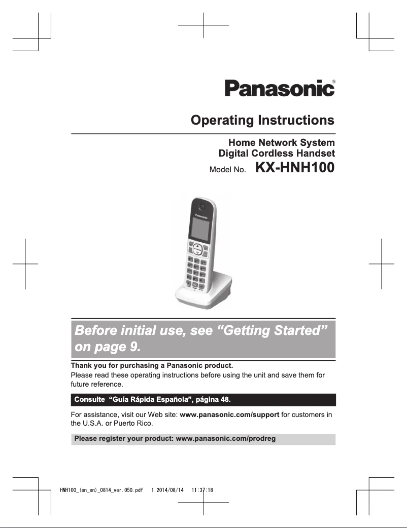 Page 1 of the manual User Manual Panasonic KX-HN6006