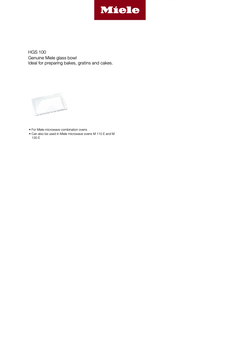 Page 1 of the manual User Manual Miele HGS 100