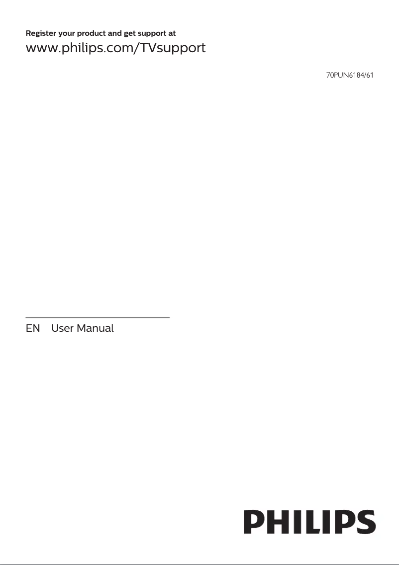 Page 1 of the manual User Manual Philips 70PUN6184