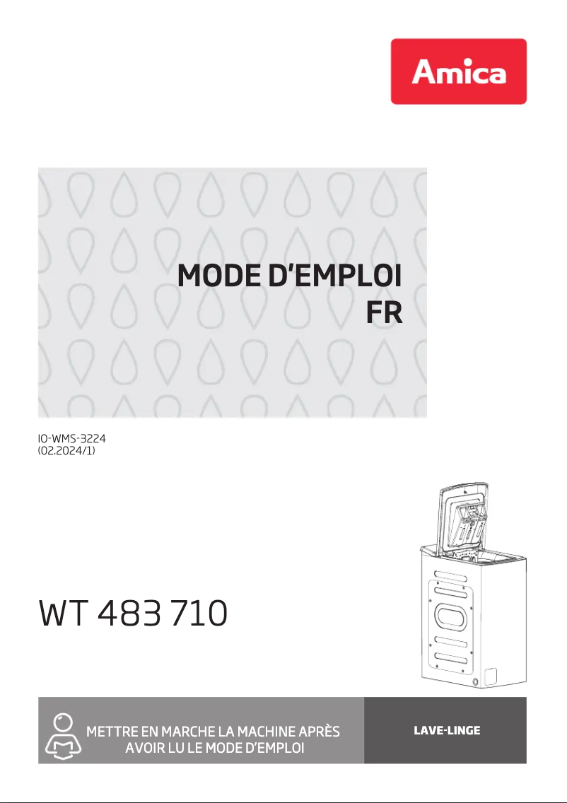 Page 1 of the manual User Manual Amica WT 483 710