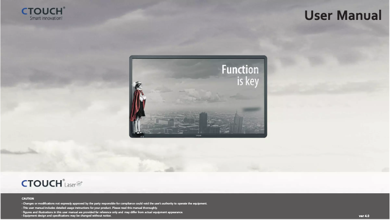 Page 1 of the manual User Manual CTOUCH Laser air+