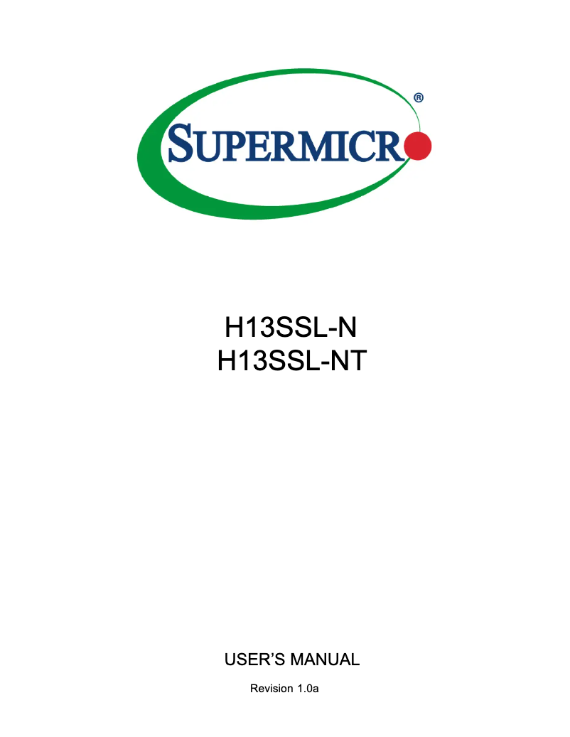 First page image of the manual for H13SSL-NT